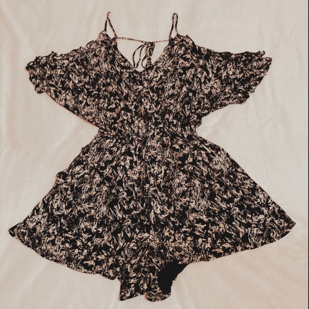 Navy blue and white Romper